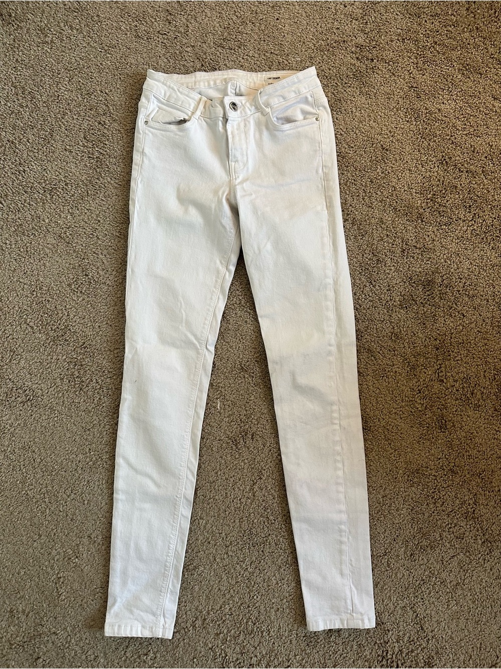 Zara White High-Rise Skinny Jeans